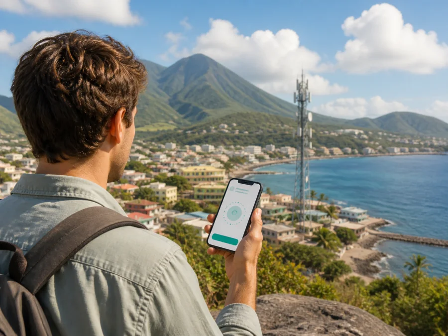 FLOW eSIM em São Cristóvão e Nevis: o que verificar