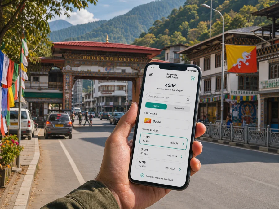 Phuentsholing eSIM: internet móvel no Butão