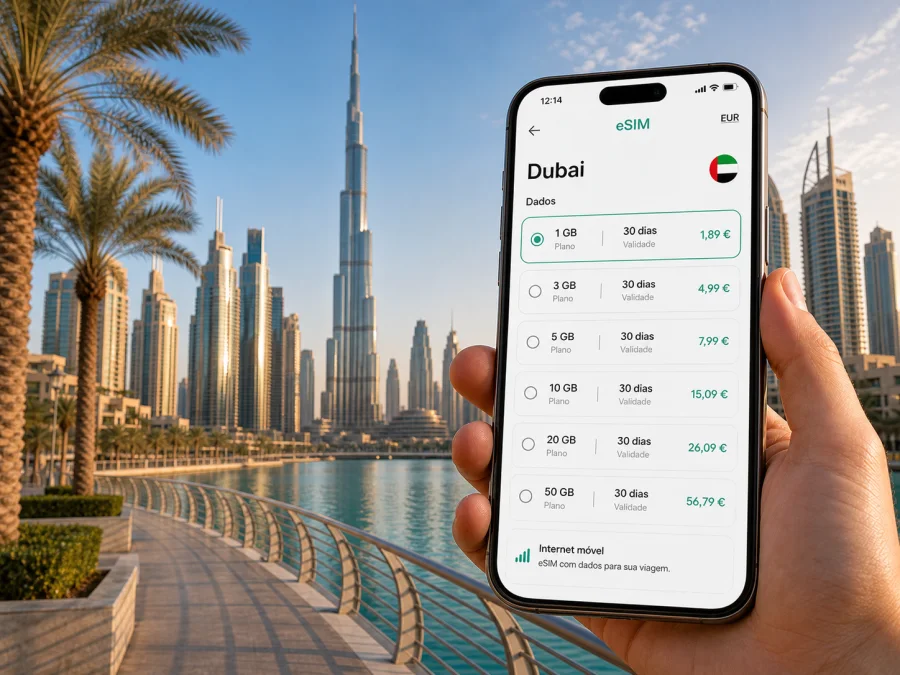 eSIM em Dubai: internet móvel para viagem