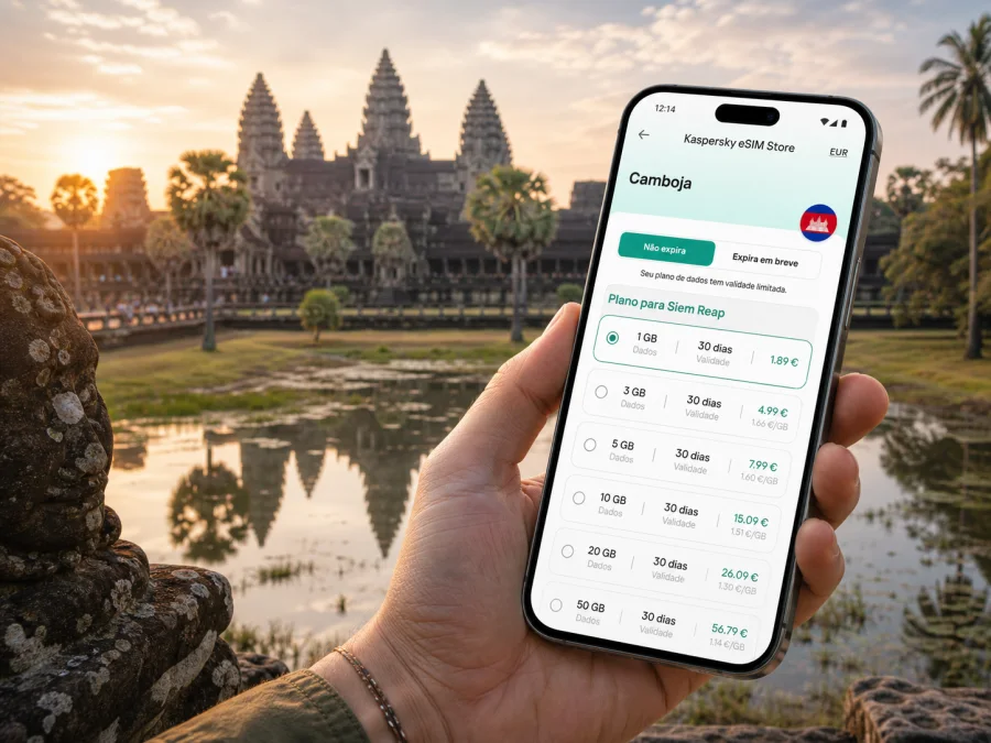 eSIM em Siem Reap: internet móvel no Camboja