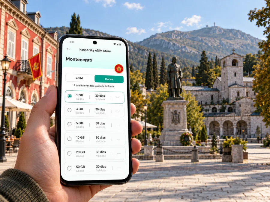 eSIM em Cetinje: internet móvel em Montenegro