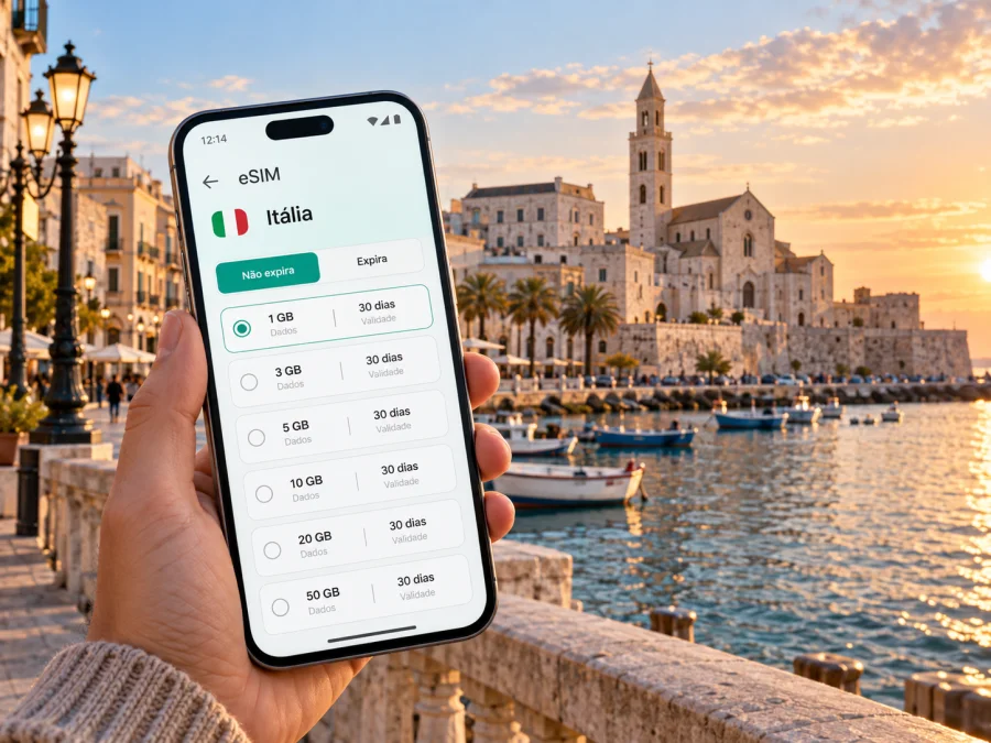 eSIM em Bari: internet móvel para viajar pela Itália