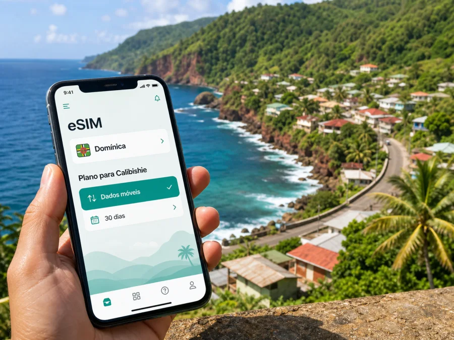 eSIM em Calibishie: internet móvel na Domínica