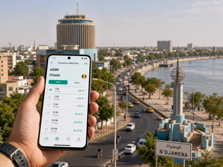 eSIM em N'Djamena: internet móvel no Chade