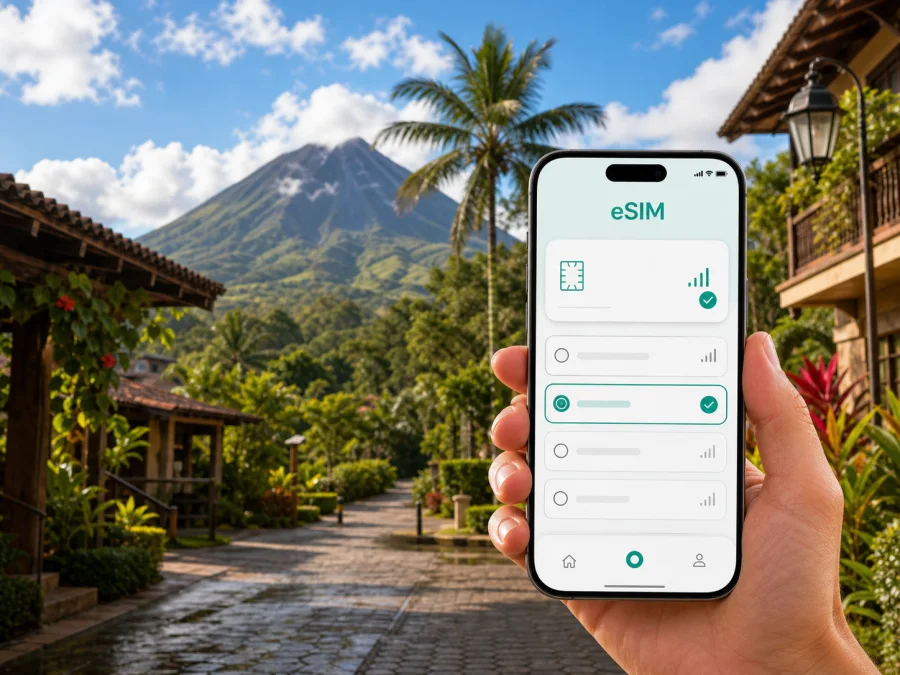 eSIM em La Fortuna: internet na Costa Rica
