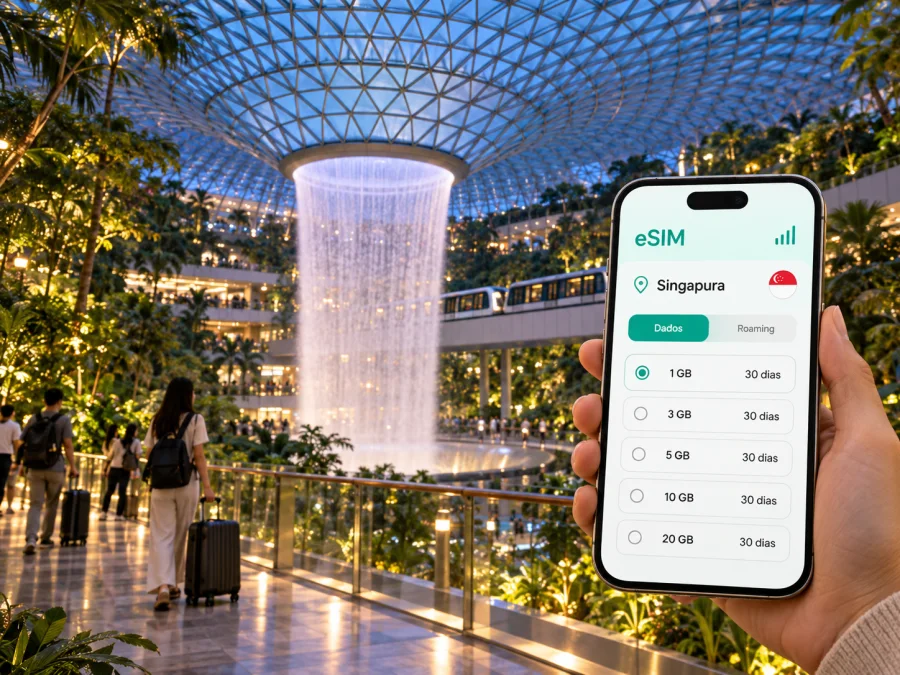 eSIM para Changi: internet em Singapura