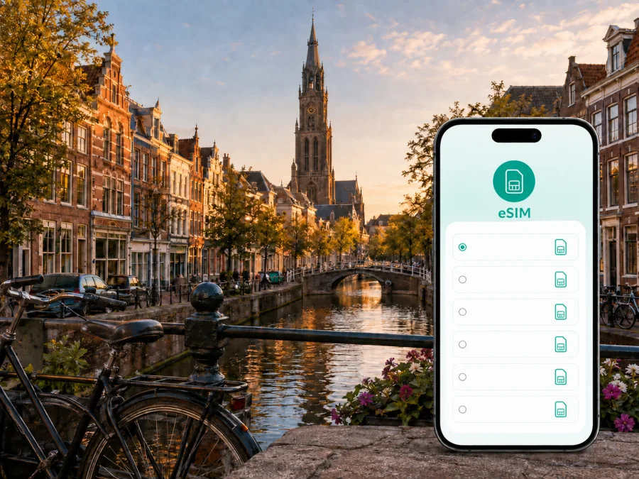 eSIM em Delft: internet móvel na viagem