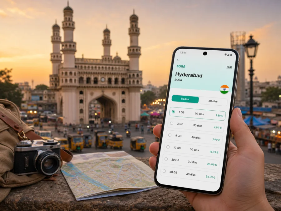 eSIM em Hyderabad: internet móvel na Índia