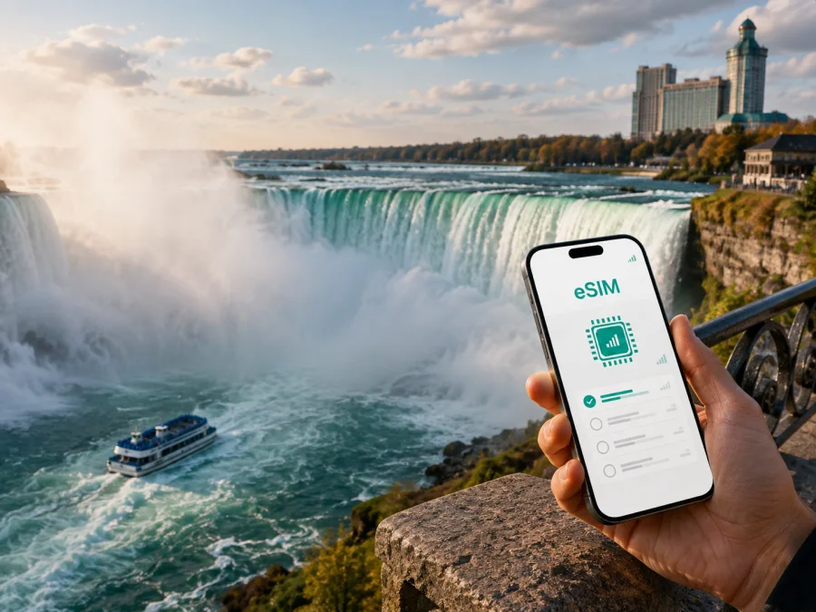 eSIM em Cataratas do Niágara: internet no Canadá