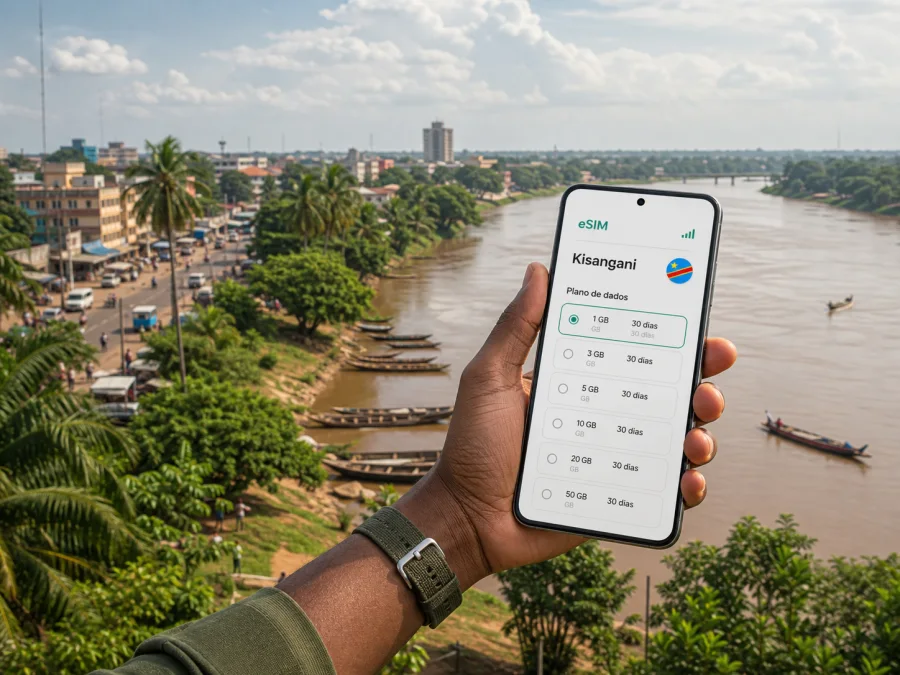 eSIM em Kisangani: ligação móvel e internet