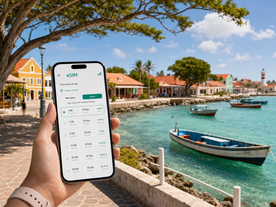 eSIM em Savaneta: internet móvel em Aruba