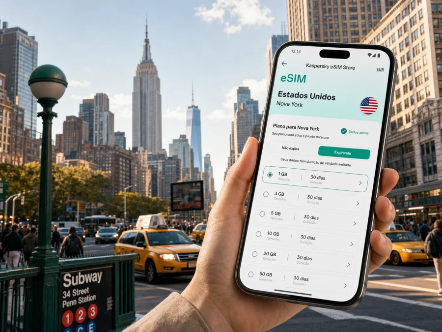 eSIM em Nova York: internet móvel na viagem