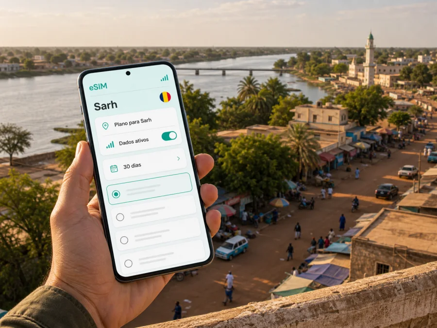 eSIM em Sarh: internet móvel no Chade
