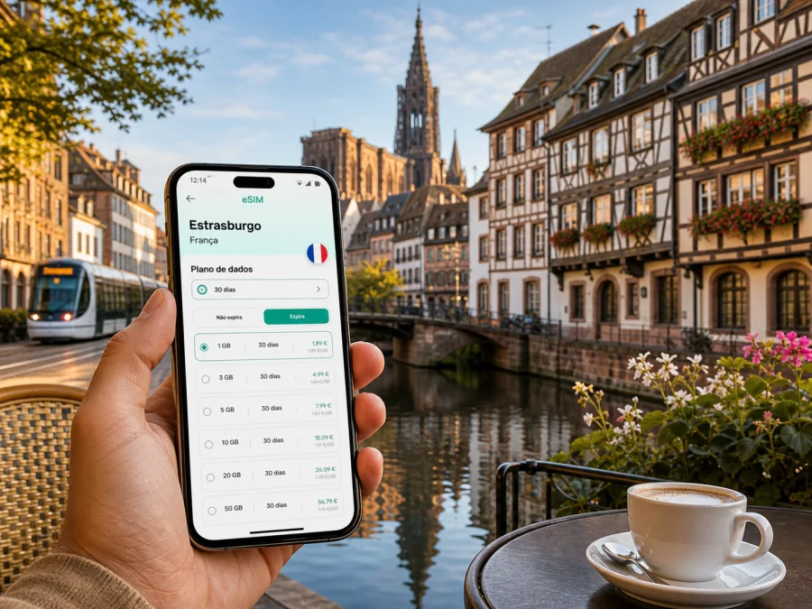 eSIM em Estrasburgo: internet móvel na viagem