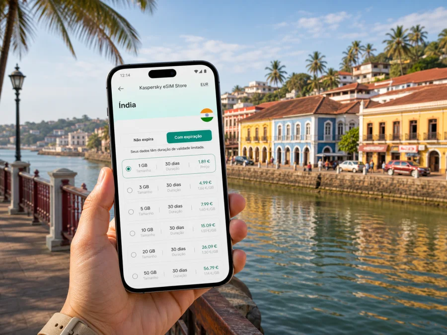 eSIM em Panaji: internet móvel na Índia