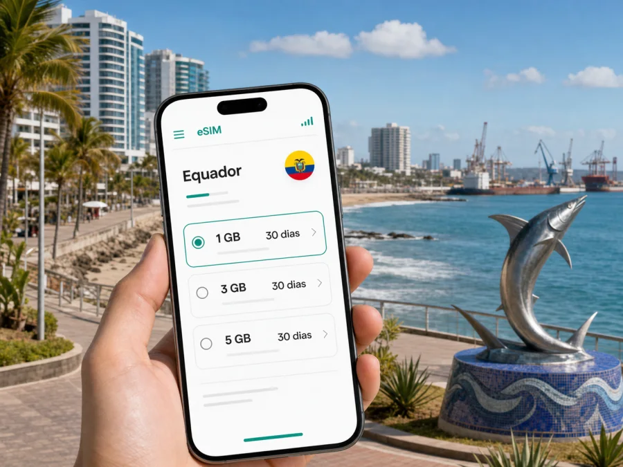 Manta eSIM: internet móvel no Equador