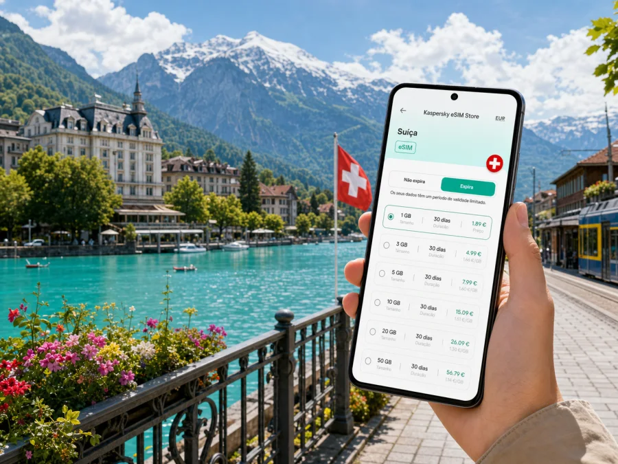 eSIM em Interlaken: internet e ligação móvel