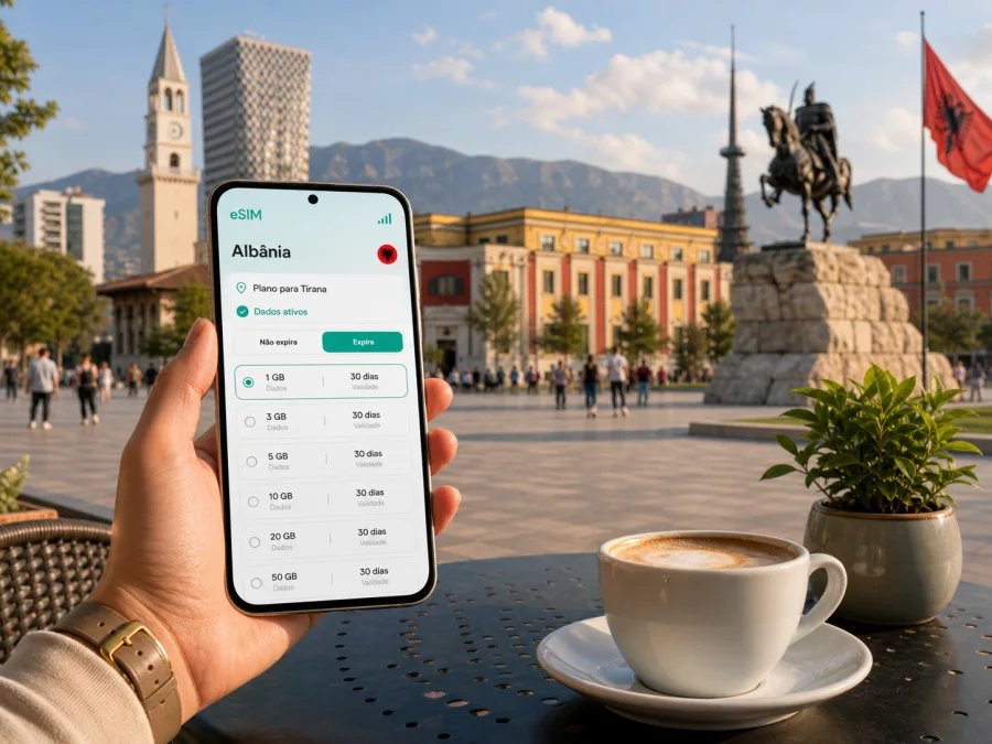 eSIM em Tirana: internet móvel na viagem