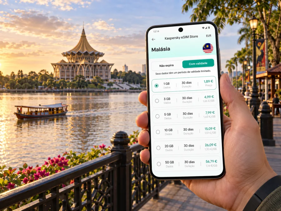 eSIM em Kuching: internet móvel na cidade