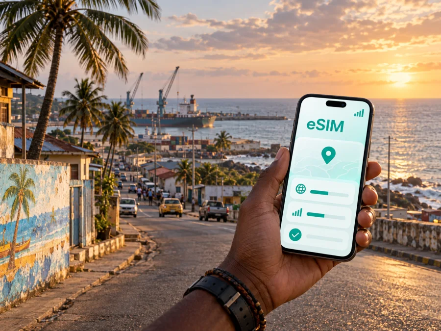 eSIM em Buchanan: internet móvel na Libéria
