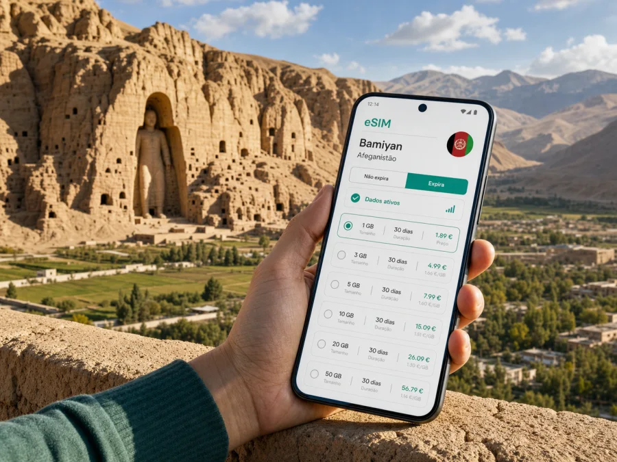 eSIM em Bamiyan: internet móvel para viagem