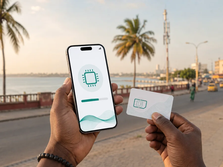 Africell eSIM na Gâmbia: ativação e cuidados