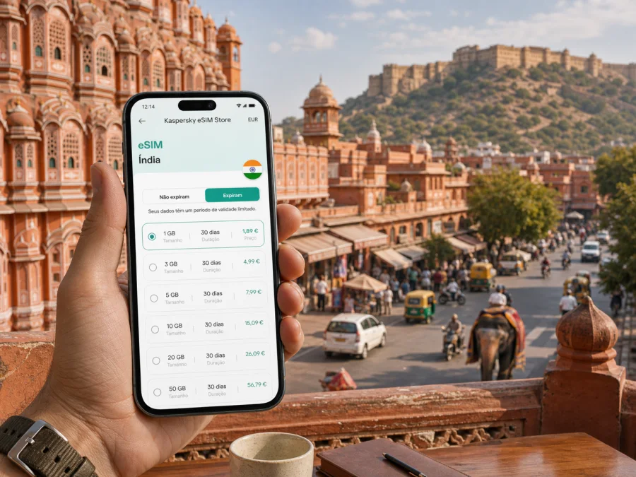 eSIM em Jaipur: internet móvel na Índia