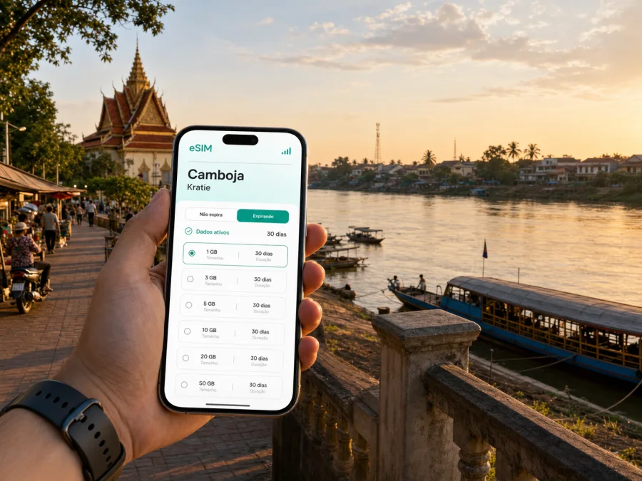 Kratie eSIM: internet móvel no Camboja
