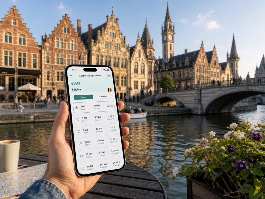 eSIM em Ghent: internet e conexão móvel