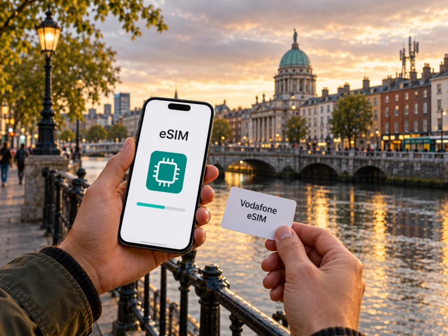 Vodafone eSIM na Irlanda: o que verificar antes da viagem