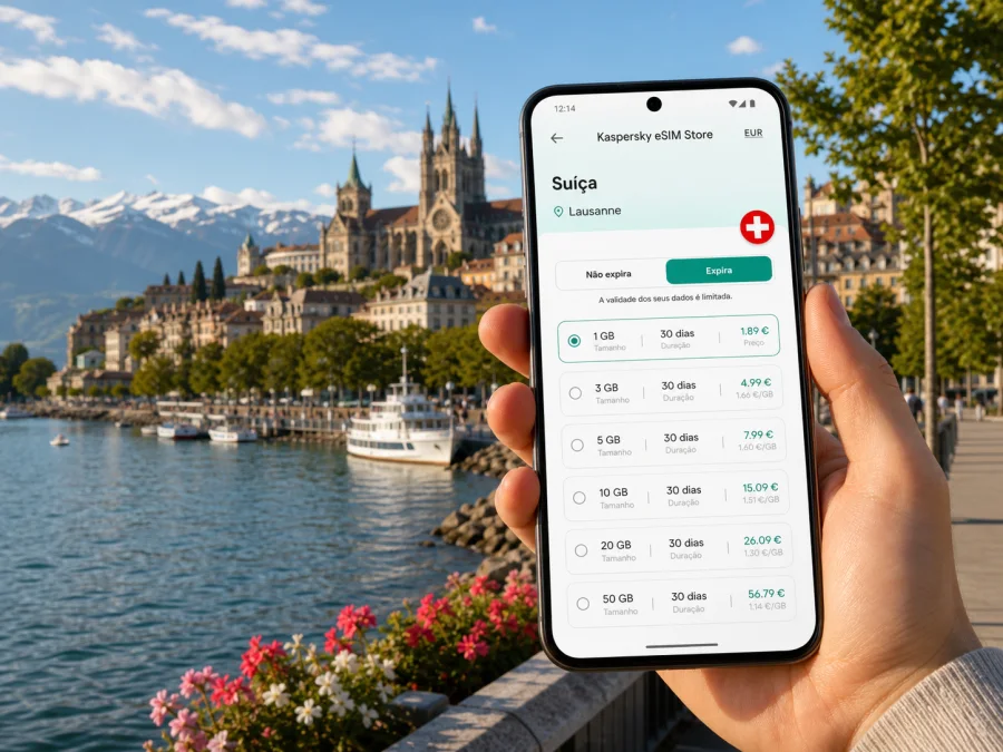 eSIM em Lausanne: internet móvel na Suíça