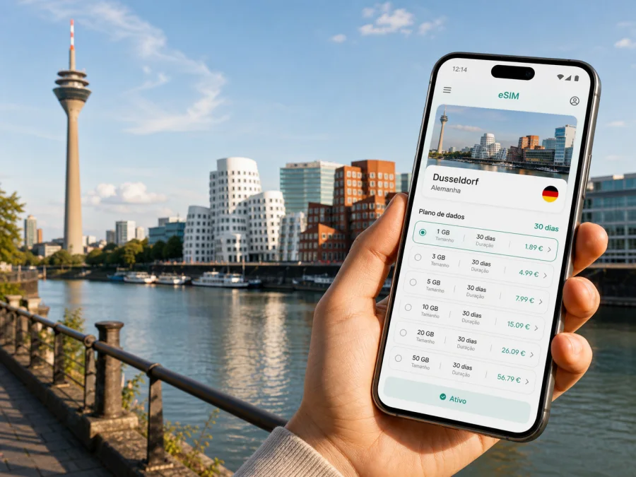 eSIM em Dusseldorf: internet móvel para viagem