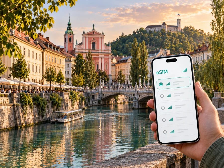 eSIM para Liubliana: internet na viagem