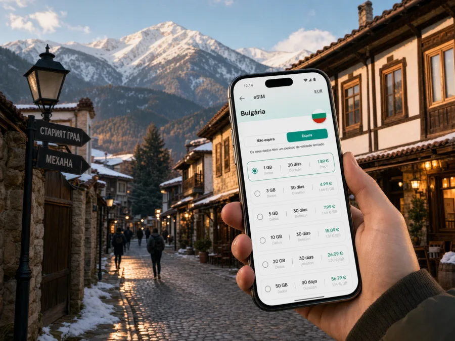 eSIM em Bansko: internet móvel na Bulgária
