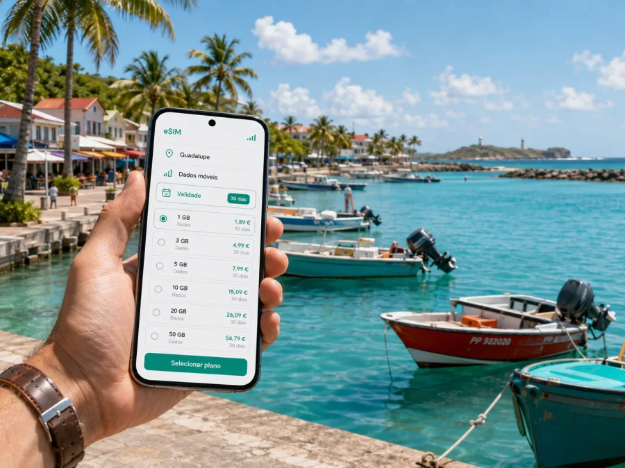eSIM em Saint-François: internet em Guadalupe