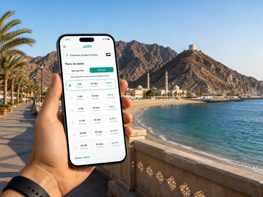 eSIM em Khor Fakkan: internet e conexão móvel