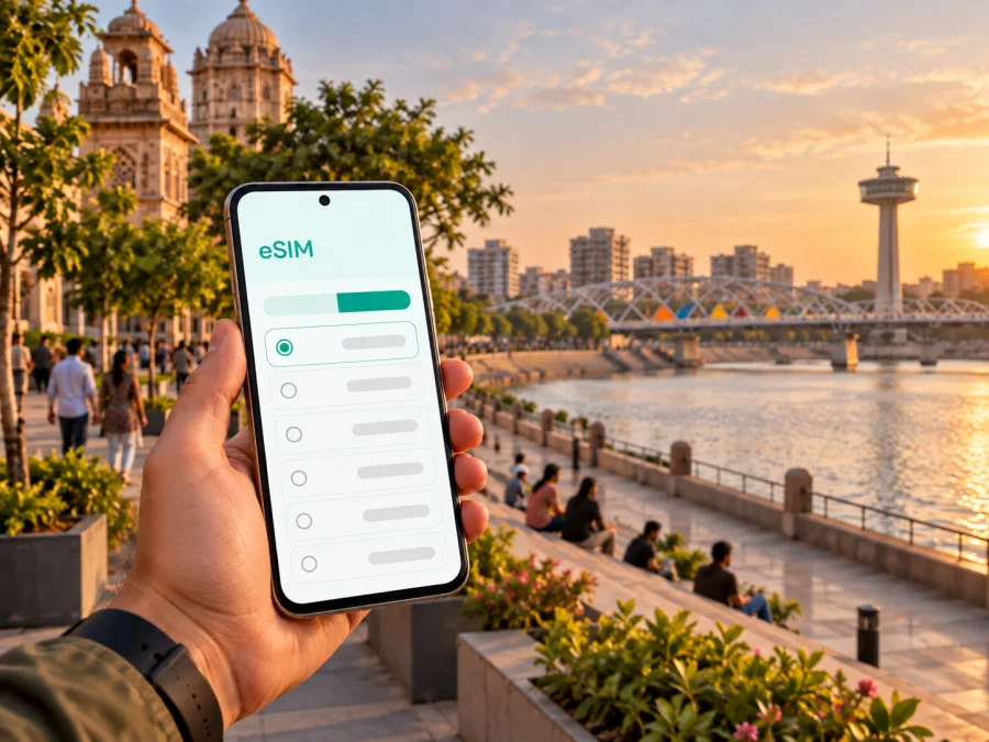 eSIM para Ahmedabad: internet móvel na Índia