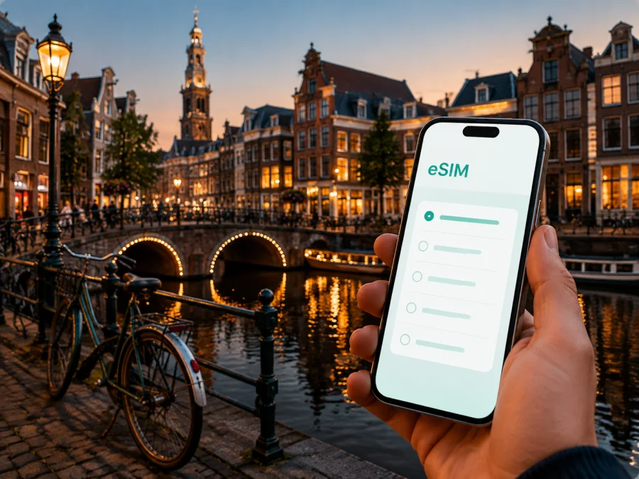 eSIM em Leiden: internet móvel na Holanda