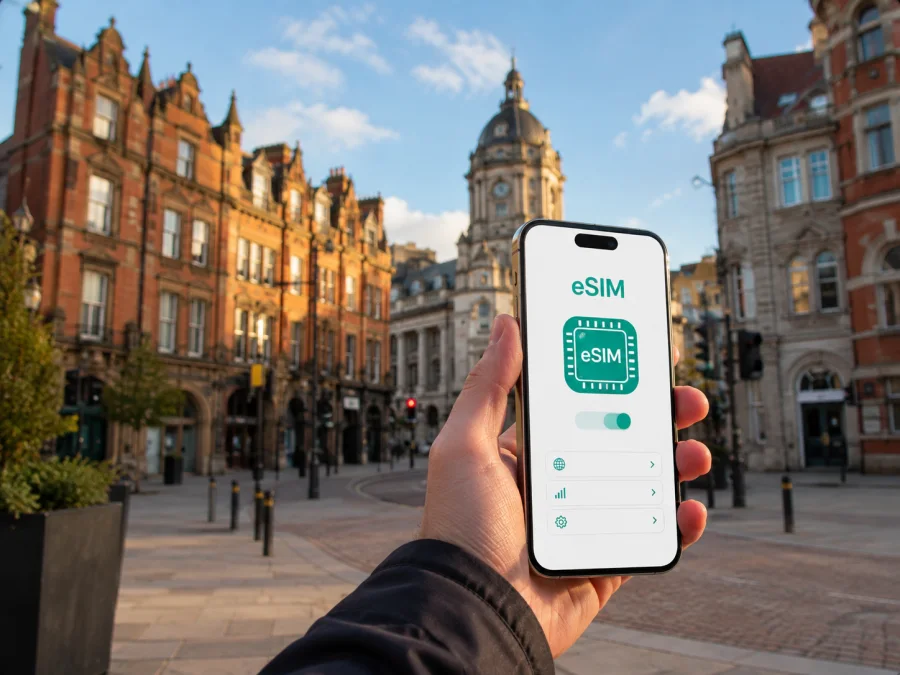 eSIM para Leeds: internet móvel no Reino Unido