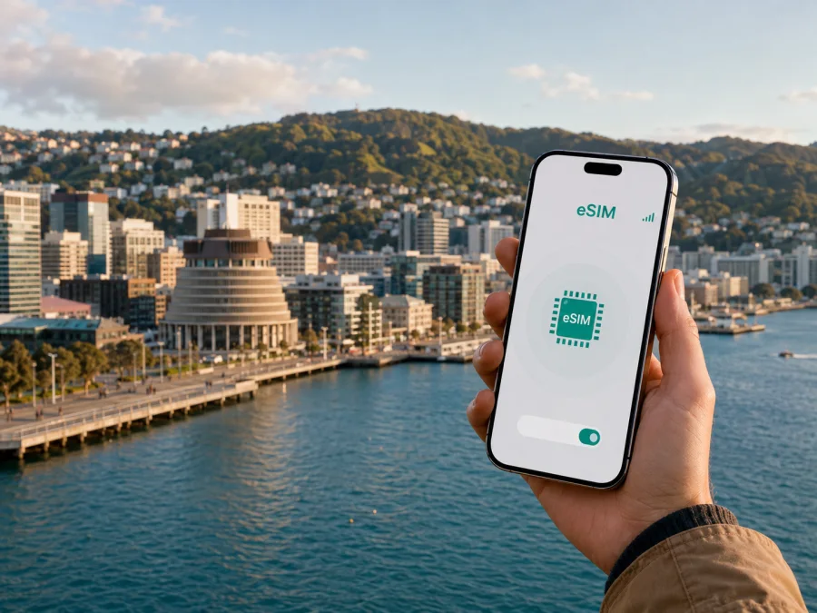 eSIM para Wellington: internet móvel na Nova Zelândia