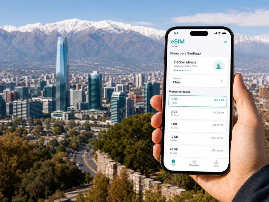 eSIM em Santiago: internet móvel no Chile