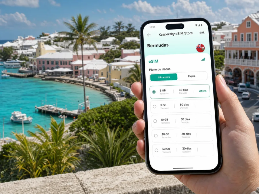 eSIM em Warwick: internet móvel nas Bermudas