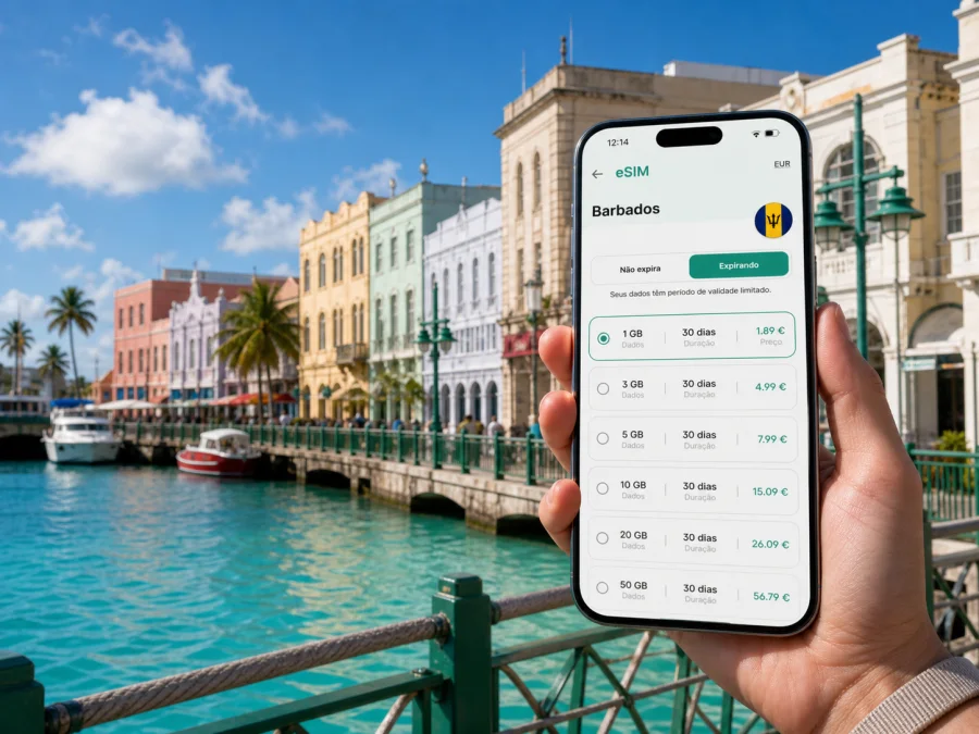 eSIM em Bridgetown: internet para sua viagem