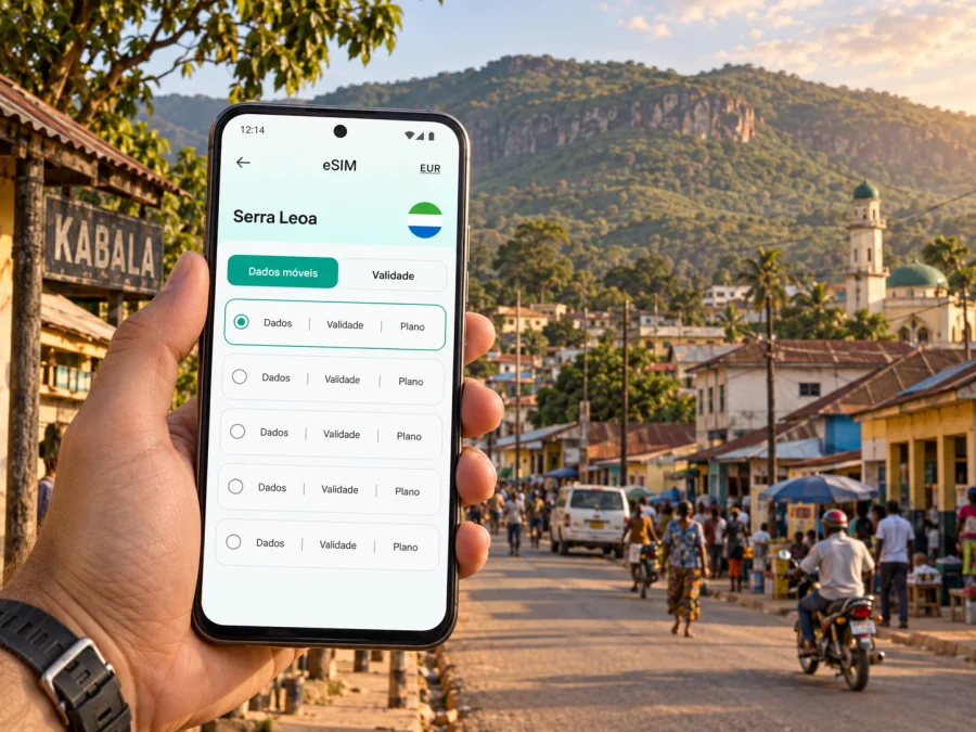 eSIM em Kabala: internet móvel em Serra Leoa