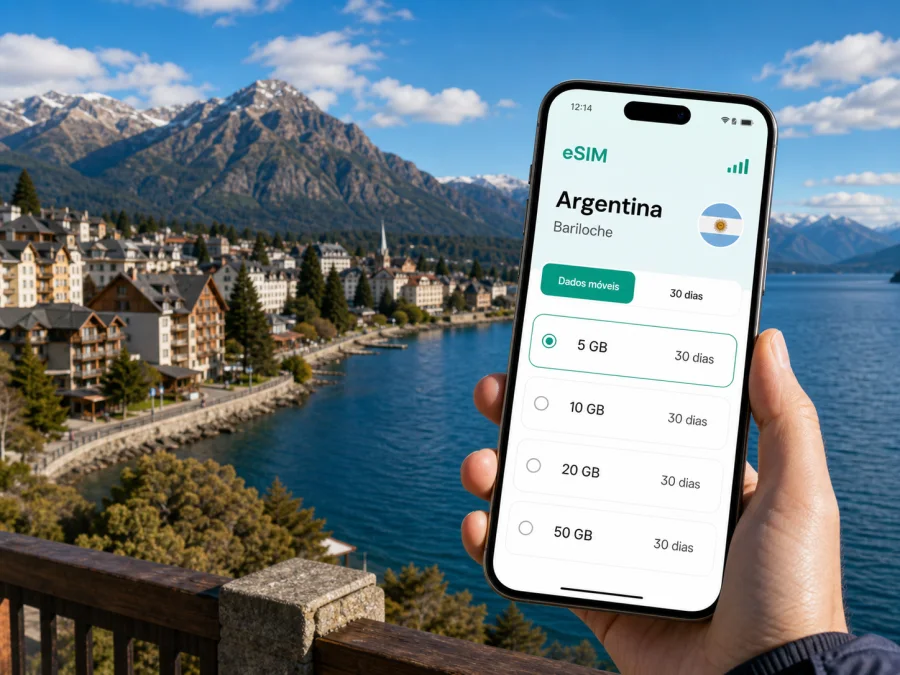 Bariloche eSIM: internet móvel na viagem