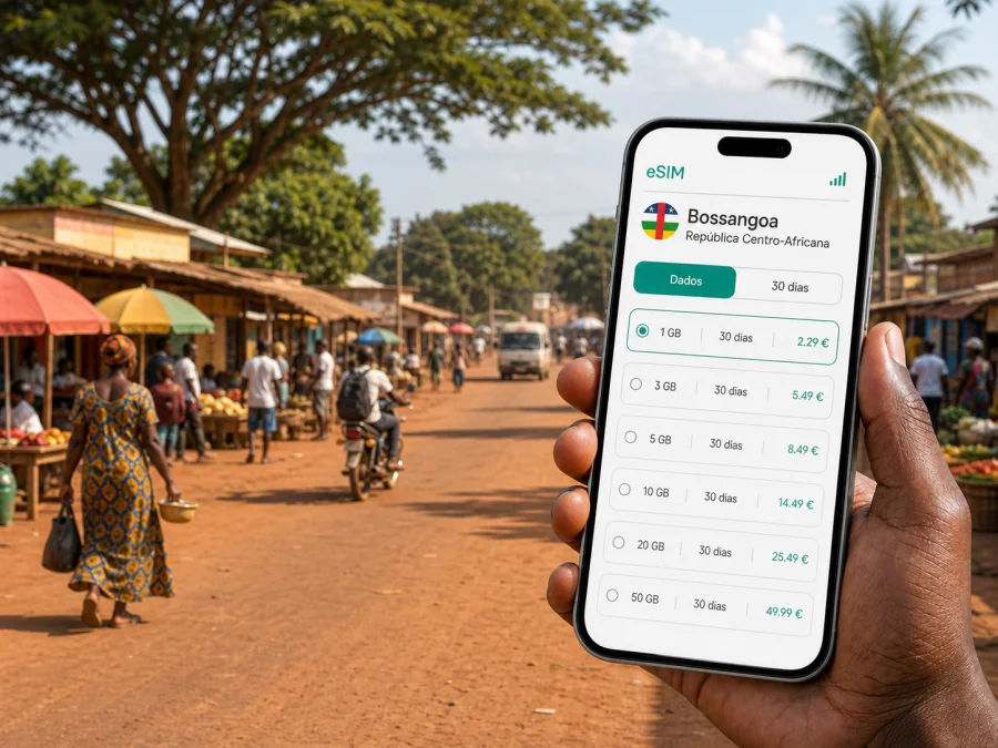 Bossangoa eSIM: internet móvel para viajar