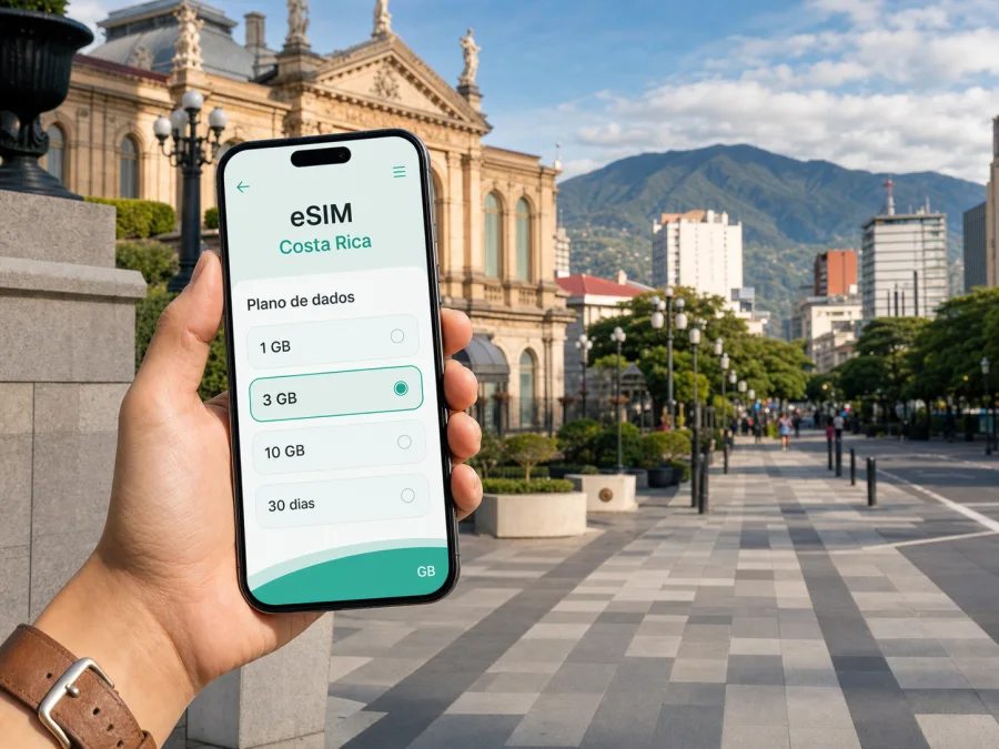 eSIM em San José: internet móvel na Costa Rica
