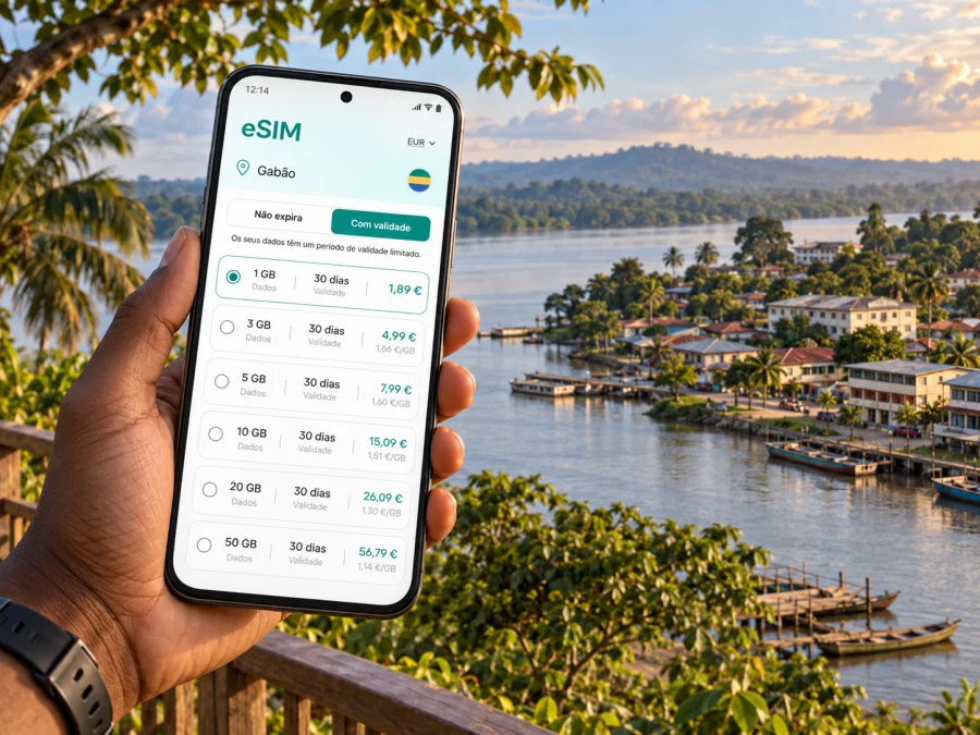 eSIM em Lambarene: internet móvel no Gabão