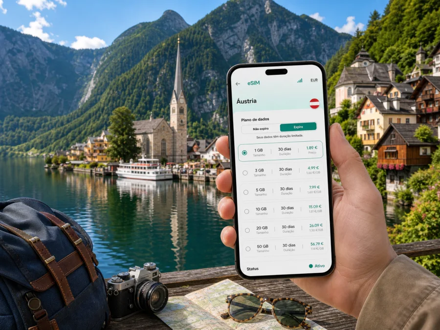 eSIM em Hallstatt: internet móvel na Áustria