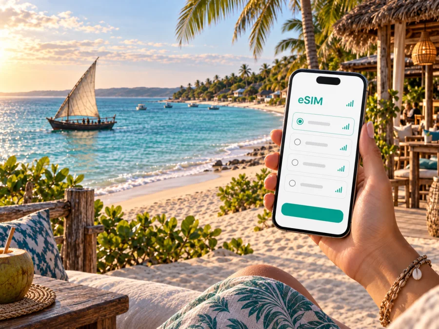eSIM para Vilanculos: internet móvel em Moçambique